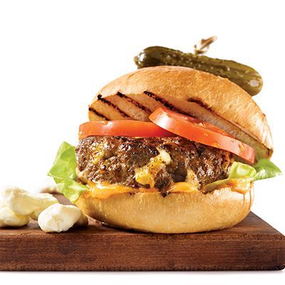 Our Recipes - Cheese Curd Beef Burgers on Brioche Buns | Marché Bonichoix