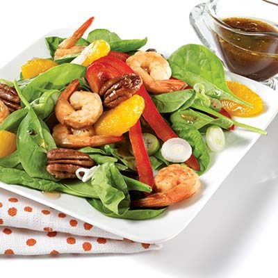 Our Recipes - Warm mandarine and shrimp salad | Marché Bonichoix