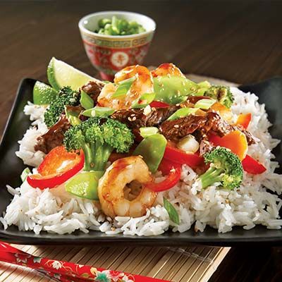 Our Recipes - Asian beef and shrimp stir-fry | Marché Bonichoix
