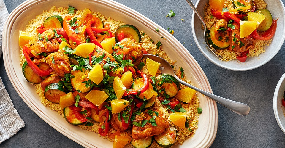 Our Recipes - Couscous with chicken and orange | Marché Bonichoix