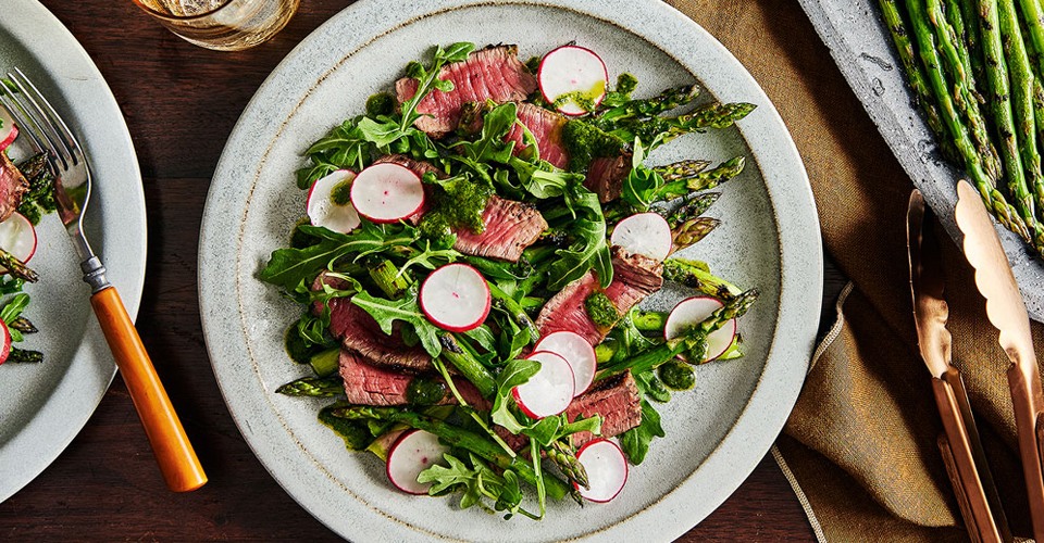 Our Recipes - Asparagus salad and grilled beef | Marché Bonichoix