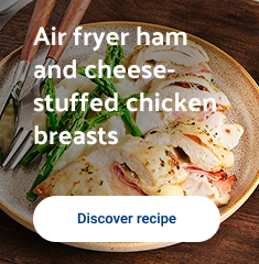 Air fryer ham and cheese stuffed chicken breasts