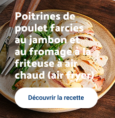Poitrines de poulet farcies au jambon et au fromage à la friteuse à air chaud (air fryer)
