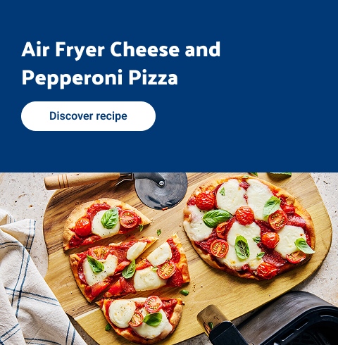 Air fryer cheese and pepperoni pizza