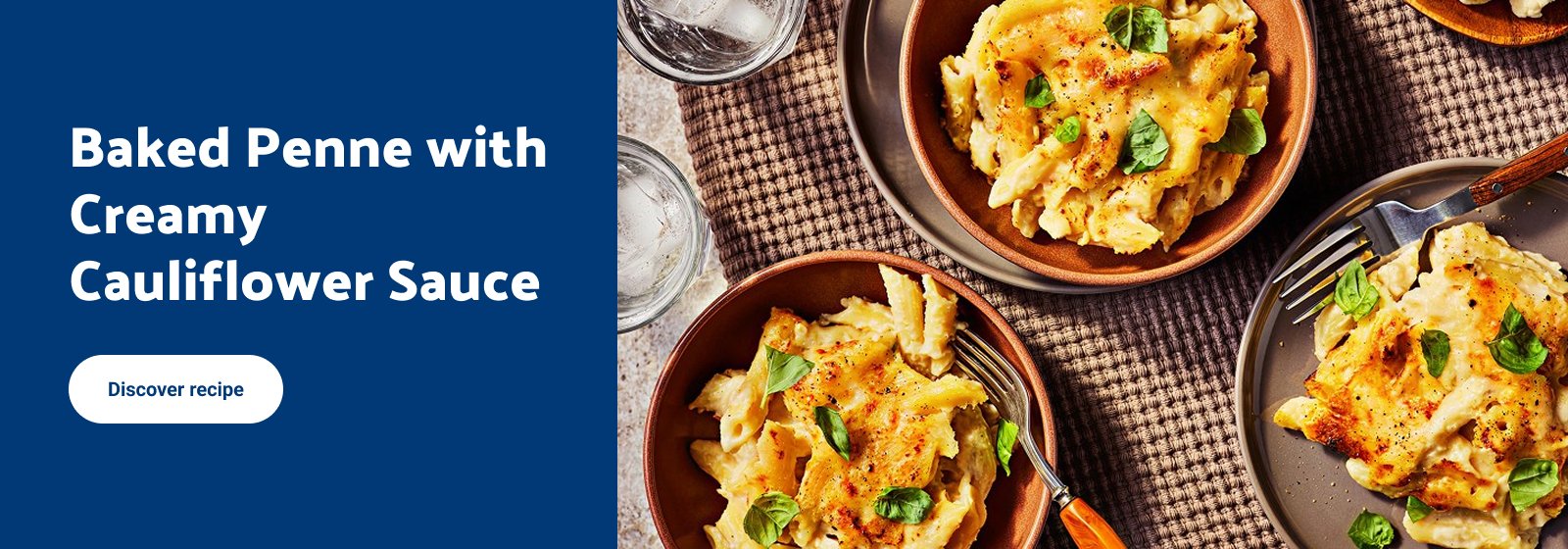 Baked Penne with Creamy Cauliflower Sauce