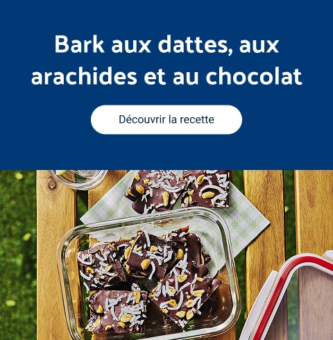 Bark aux dattes, aux arachides et au chocolat