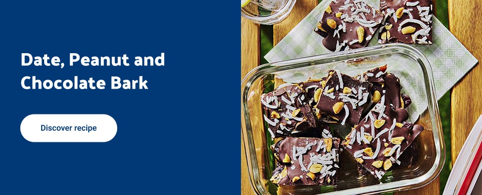 Date, Peanut and Chocolate Bark
